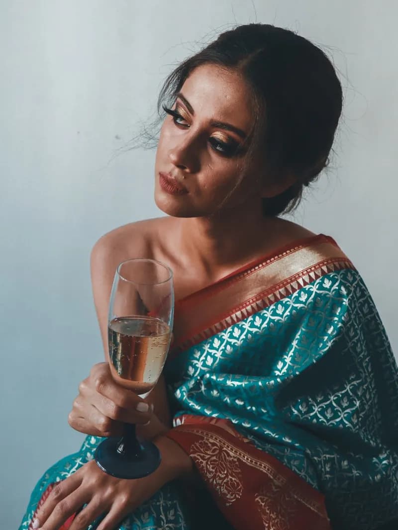 Boat-Neck Designer Blouse